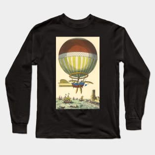 Vintage Science Fiction Steampunk Hot Air Balloon Long Sleeve T-Shirt